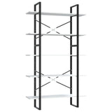 vidaXL Bookcase with 5 Shelves 40x30x175 cm Engineered Wood White
