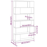 vidaXL Boekenkast/kamerscherm 100x24x188 cm wit