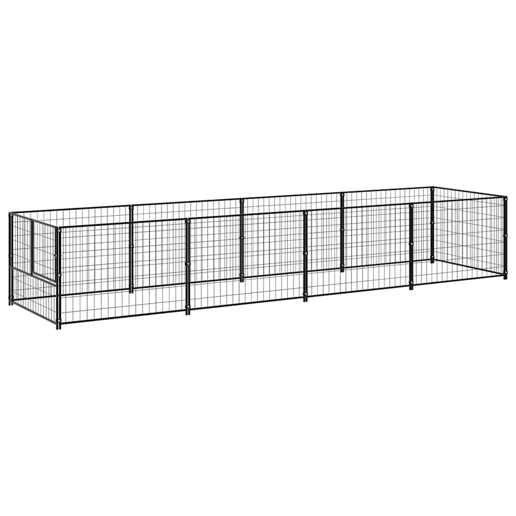 vidaXL Dog Kennel 100x100x70 cm Steel Black