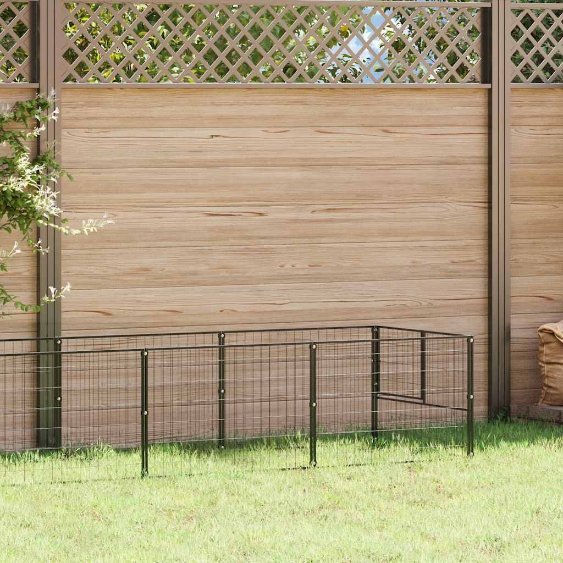vidaXL Dog Kennel 100x100x70 cm Steel Black