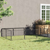 vidaXL Dog Kennel 4 m² Steel Black