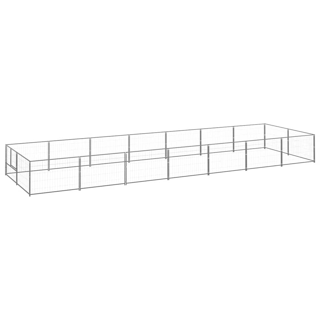 vidaXL Dog Kennel 4 m² Steel Black