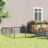 vidaXL Dog Kennel 4 m² Steel Black