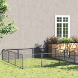 vidaXL Dog Kennel 4 m² Steel Black