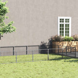 vidaXL Dog Kennel 4 m² Steel Black