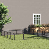 vidaXL Dog Kennel 4 m² Steel Black