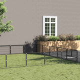 vidaXL Dog Kennel 4 m² Steel Black