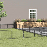 vidaXL Dog Kennel 4 m² Steel Black