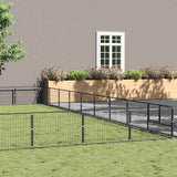 vidaXL Dog Kennel 4 m² Steel Black