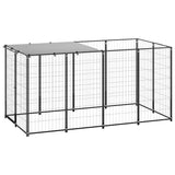 vidaXL Hondenkennel 110x110x110 cm staal zwart