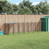vidaXL Hondenkennel 110x110x110 cm staal zwart