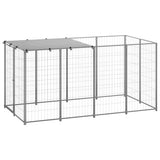 vidaXL Hondenkennel 110x110x110 cm staal zwart
