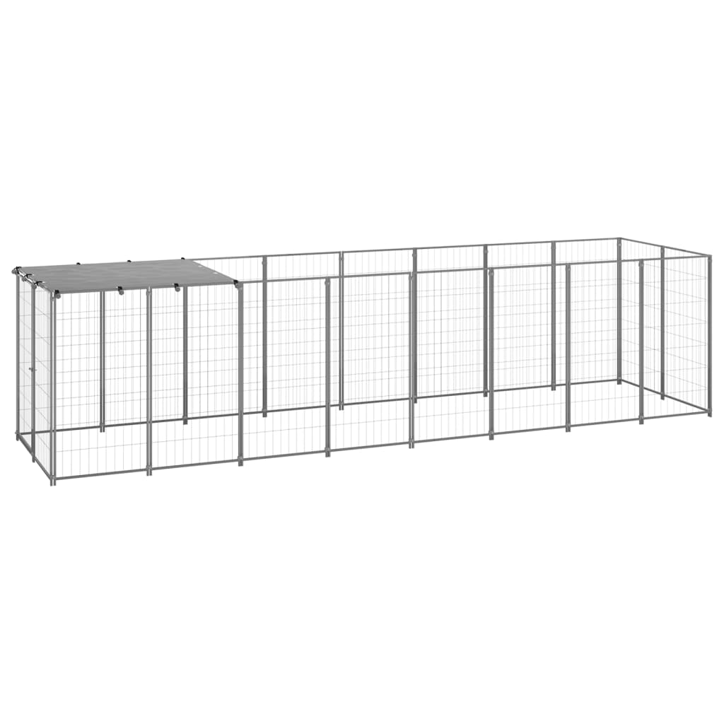 vidaXL Hondenkennel 110x110x110 cm staal zwart