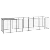 vidaXL Hondenkennel 110x110x110 cm staal zwart
