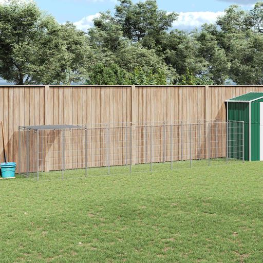 vidaXL Hondenkennel 110x110x110 cm staal zwart