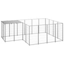 vidaXL Hondenkennel 6,05 m² staal zwart