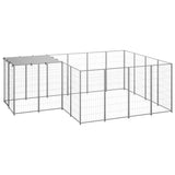 vidaXL Dog Kennel 6.05 m² Steel Black