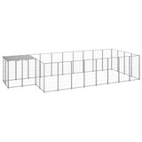 vidaXL Dog Kennel 6.05 m² Steel Black