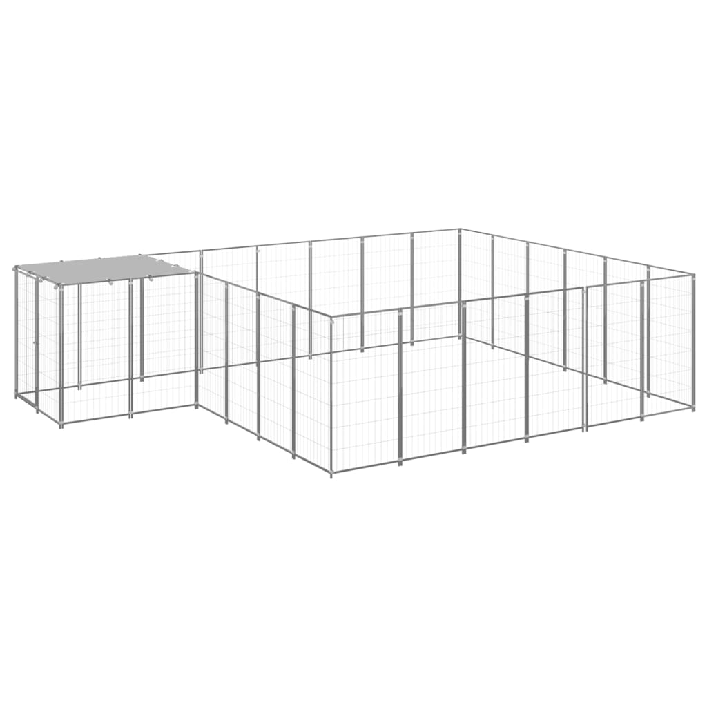 vidaXL Dog Kennel 4.84 m² Steel Black