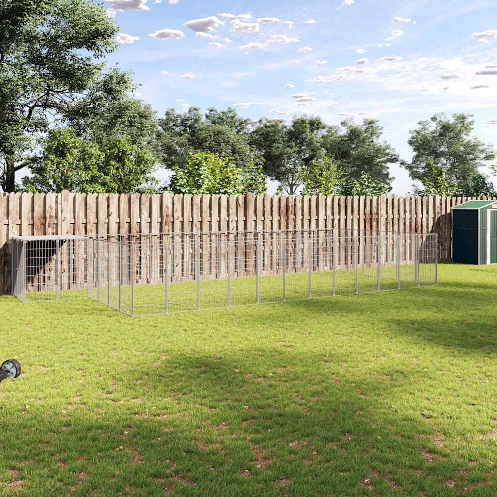vidaXL Dog Kennel 4.84 m² Steel Black