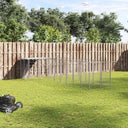 vidaXL Hondenkennel 6,05 m² staal zwart