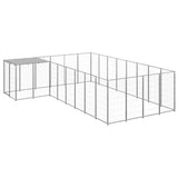 vidaXL Dog Kennel 6.05 m² Steel Black