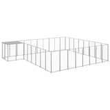 vidaXL Dog Kennel 6.05 m² Steel Black
