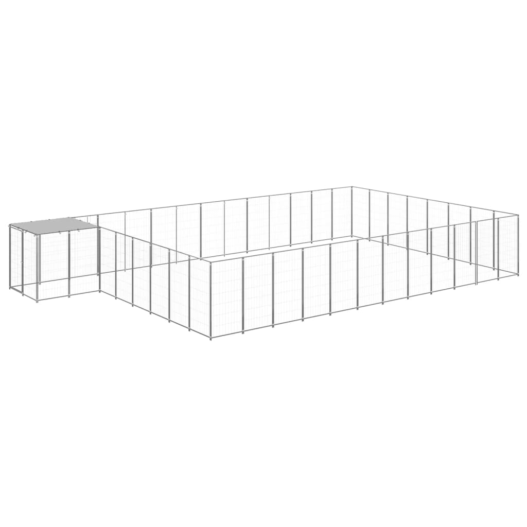 vidaXL Dog Kennel 6.05 m² Steel Black