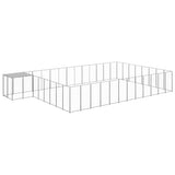 vidaXL Dog Kennel 6.05 m² Steel Black