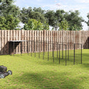 vidaXL Hondenkennel 7,26 m² staal zwart
