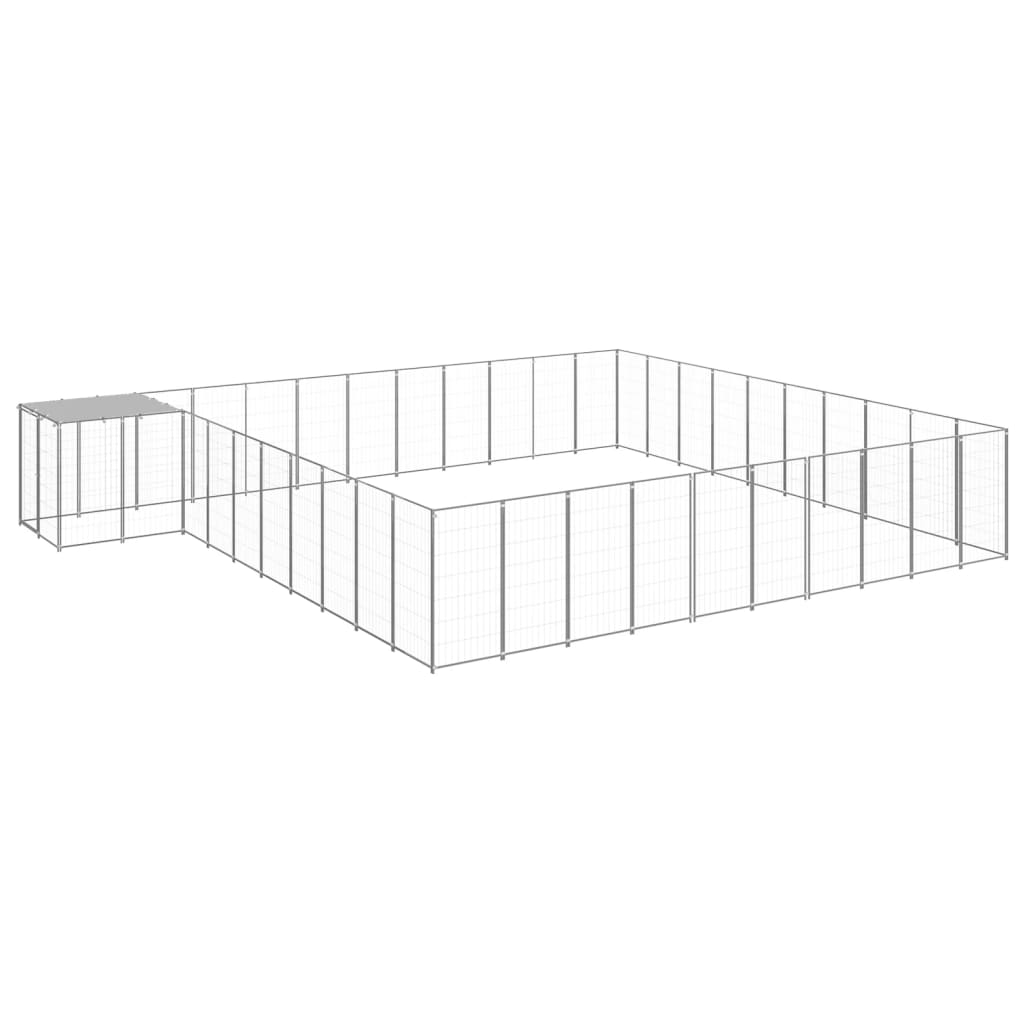 vidaXL Dog Kennel 7.26 m² Steel Black