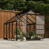 vidaXL Kweekkas 155x103x191 cm aluminium en glas antracietkleurig