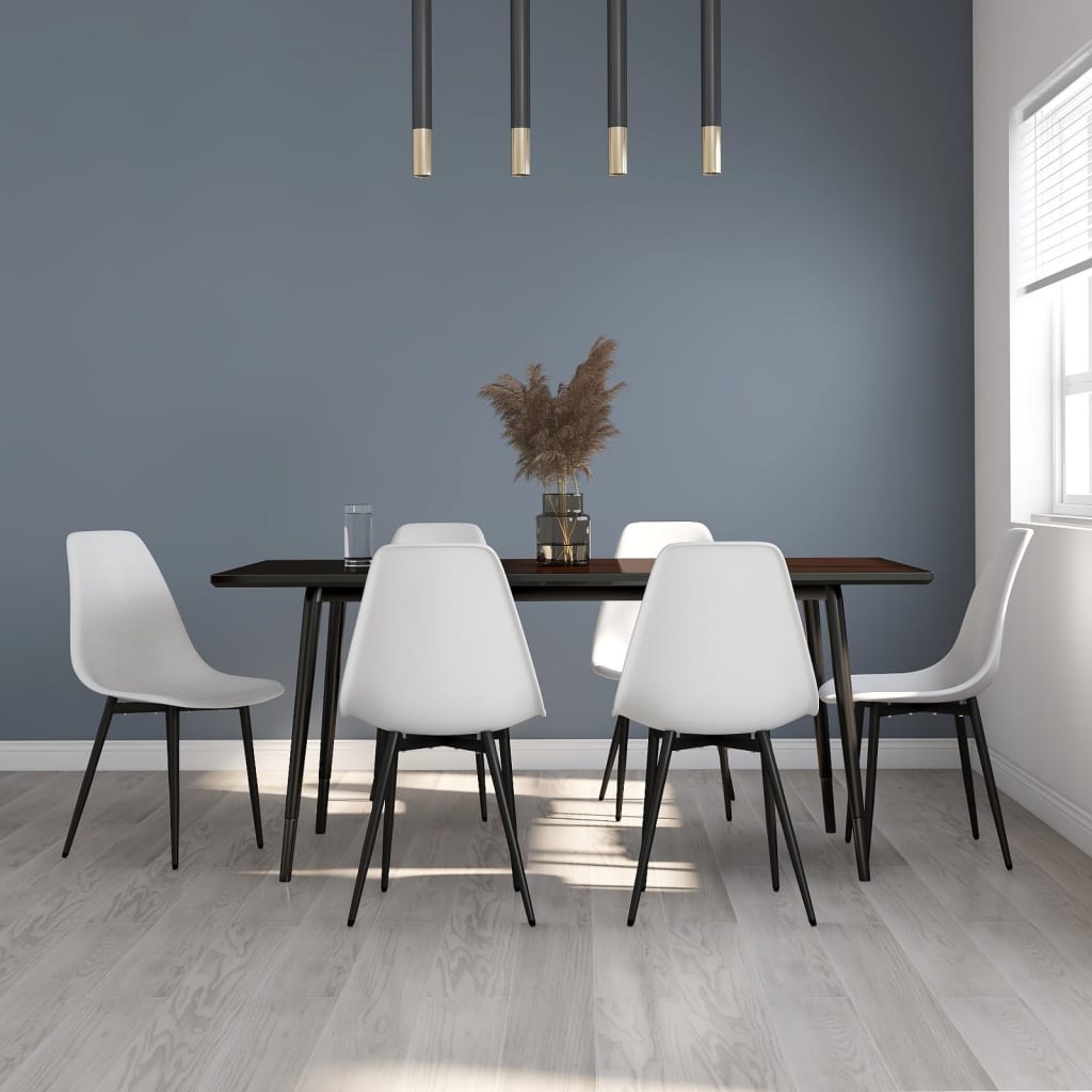 vidaXL Eetkamerstoelen 6 st PP wit