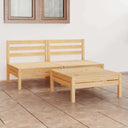 vidaXL 3-Piece Lounge Set Solid Pine Wood