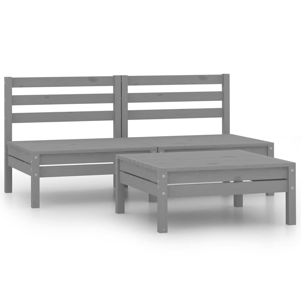 vidaXL 3-Piece Lounge Set Solid Pine Wood