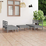 vidaXL 5-piece Lounge Set Solid Pine Wood White
