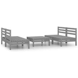 vidaXL 5-piece Lounge Set Solid Pine Wood White