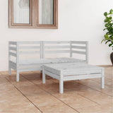 vidaXL 3-delige Loungeset massief grenenhout