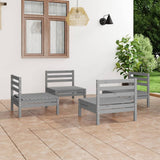 vidaXL 4-Piece Solid Pine Wood Lounge Set