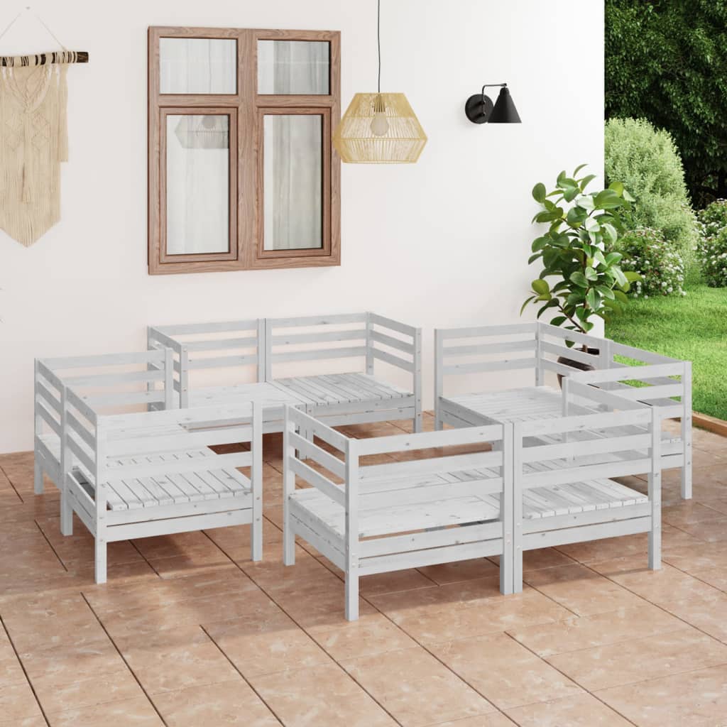 vidaXL 8-Piece Lounge Set Solid Pine Wood