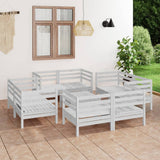 vidaXL 9-piece Lounge Set Solid Pinewood White