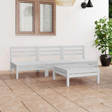 vidaXL 4-delige Loungeset massief grenenhout wit
