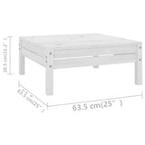 vidaXL 4-delige Loungeset massief grenenhout wit