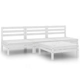 vidaXL 4-delige Loungeset massief grenenhout wit