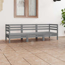 vidaXL 3-delige Loungeset massief grenenhout wit