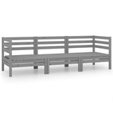 vidaXL 3-delige Loungeset massief grenenhout wit