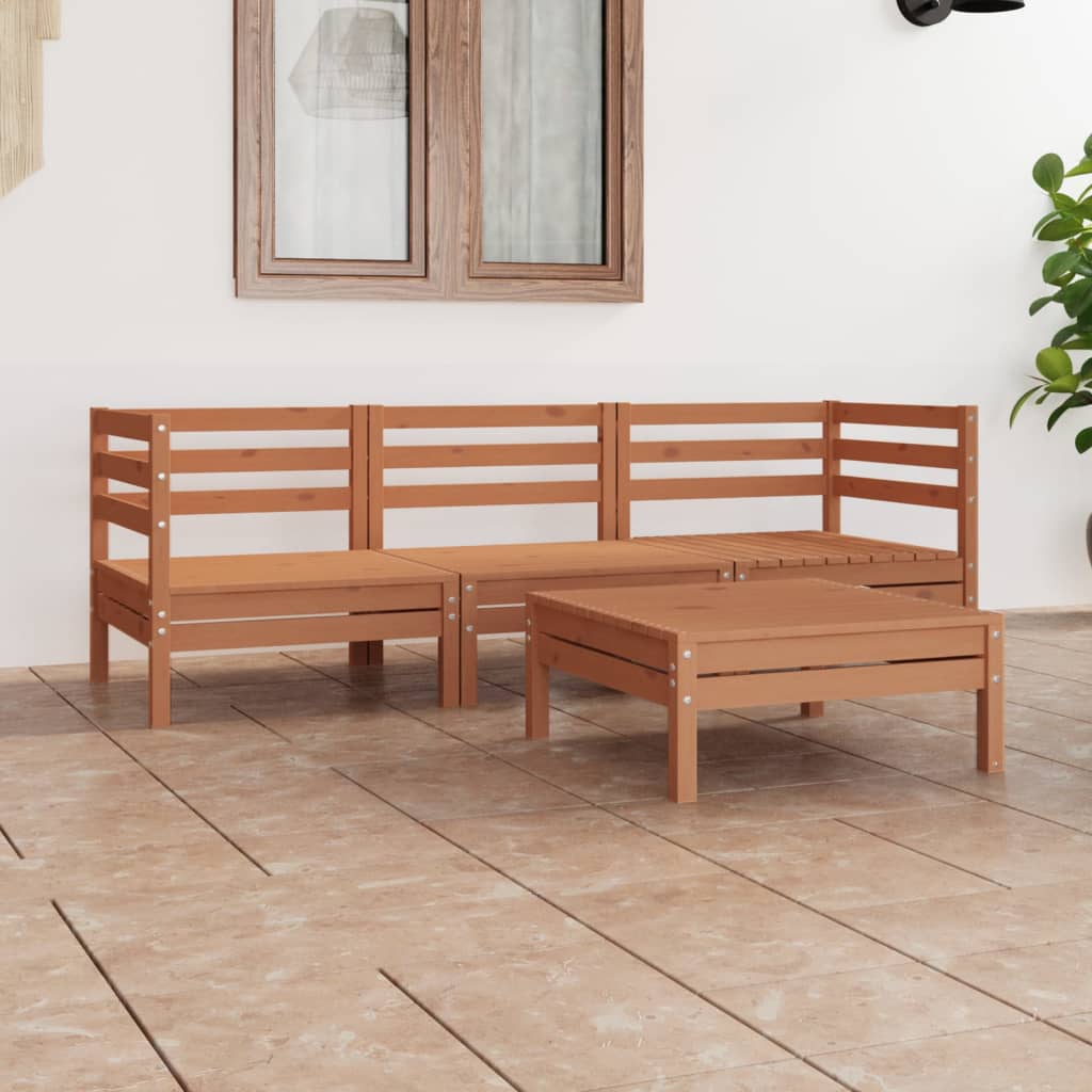 vidaXL 4-delige Loungeset massief grenenhout
