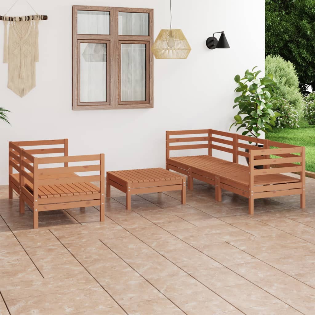 vidaXL 6-Piece Lounge Set Solid Pine Wood