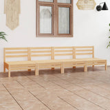 vidaXL 4-Piece Solid Pine Wood Lounge Set