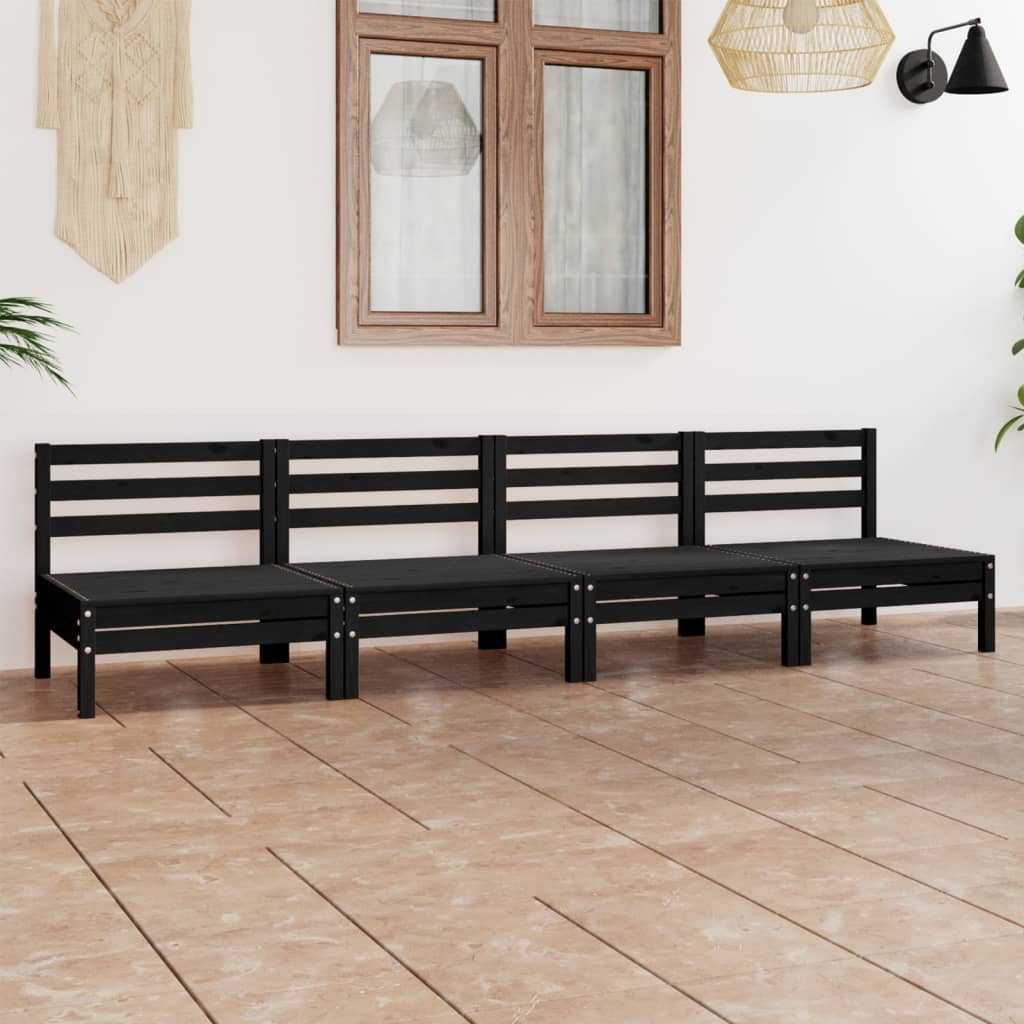 vidaXL 4-Piece Solid Pine Wood Lounge Set